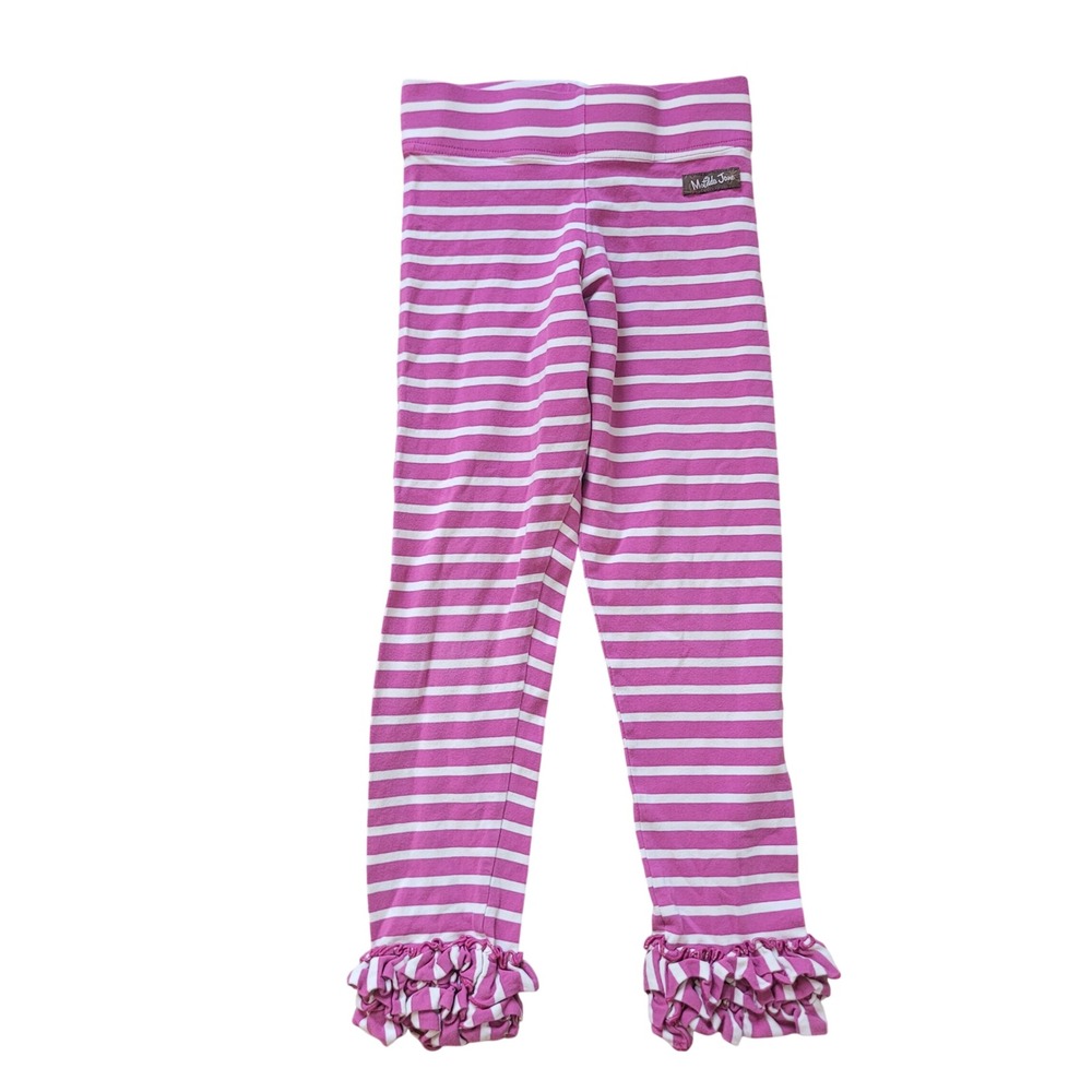 Matilda Jane 8 Striped Ruffle Leggings Girls Purple‎ White Boutique B1667